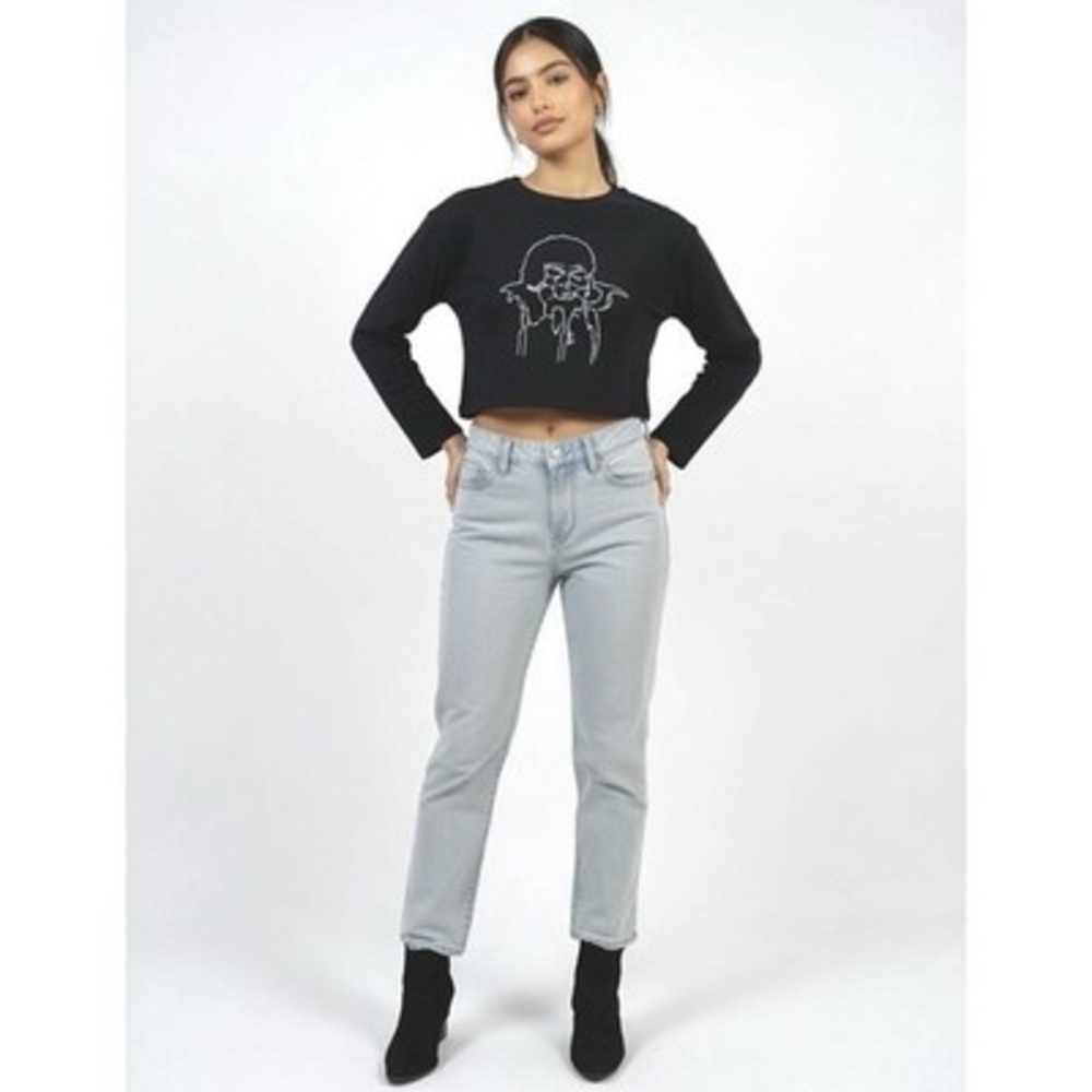 Jennifer Lopez Women's Light Blue Capri Jeans 6 Mid Rise Cotton Blend VG